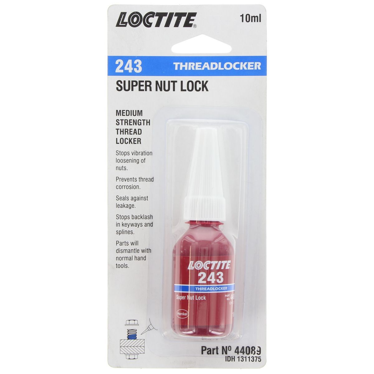Loctit 243 Thread Lock Bolt Lock Tight Medium Strength Fast Fix Screw Glue  - China Fast Fix Screw Glue, Thread Lock Bolt Lock