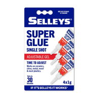 Selleys Super Gel Glue Adjustable 30sec - 4 x 1g