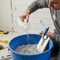 Preparing the tile adhesive with water