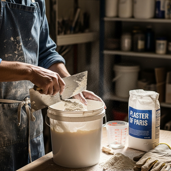 someone preparing plaster of paris