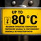 Up to 80°C sign