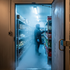 a walk in freezer