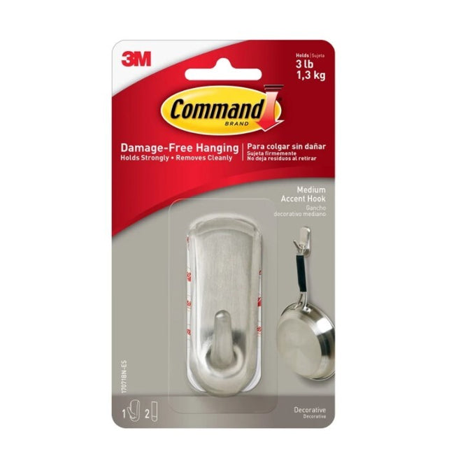 Command Medium Accent Hook Metal x 1 (17071BN-ES)