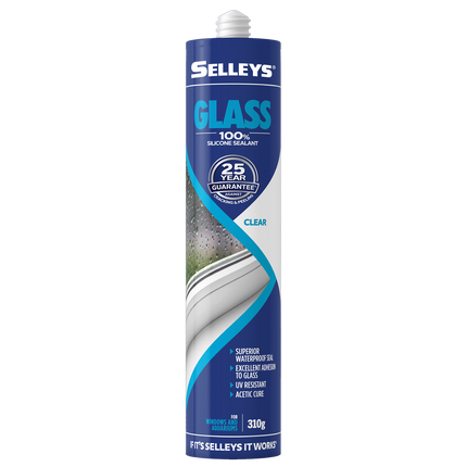 Selleys Glass Clear Sealant Adhesive Windows and Aquariums 310g