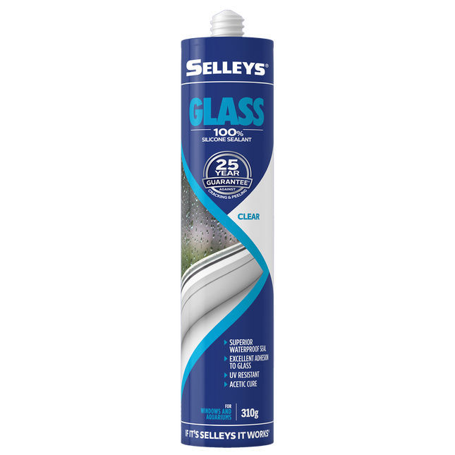 Selleys Glass Clear Sealant Adhesive Windows and Aquariums 310g