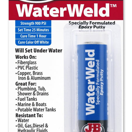JB Weld Waterweld epoxy Putty Sets underwater Drinking Water Safe 57g