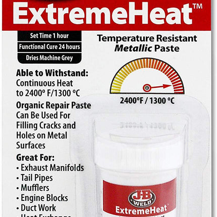 JB Weld ExtremeHeat Metallic Paste Withstands 1300 Degrees 85.2g