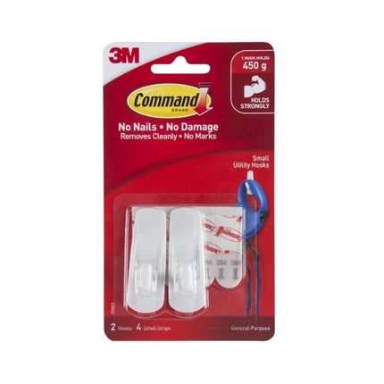 Command Small Hooks White x 2 (17002)