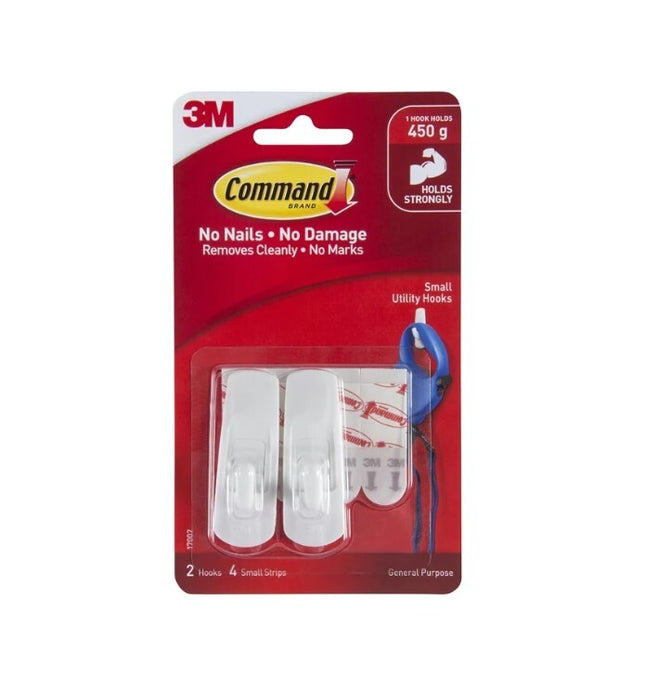 Command Small Hooks White x 2 (17002)