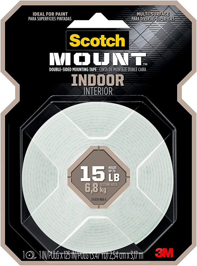 Scotch 3M Mounting Tape Indoor 15lbs 2.5cm x 3.2m