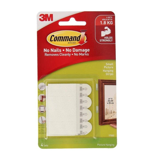 Command Small Picture Hanging Strips White x 4 (17202)