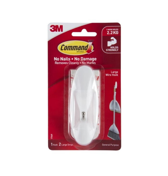 Command Large Wire Hook White x 1 (17069)
