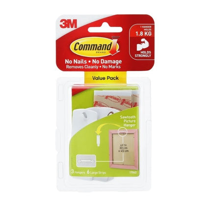 Command Sawtooth Picture Hanger White x 3 (17042)