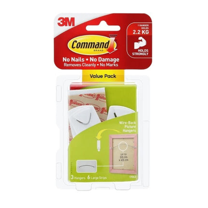 Command Wire Back Picture Hanger White x 3 (17043)
