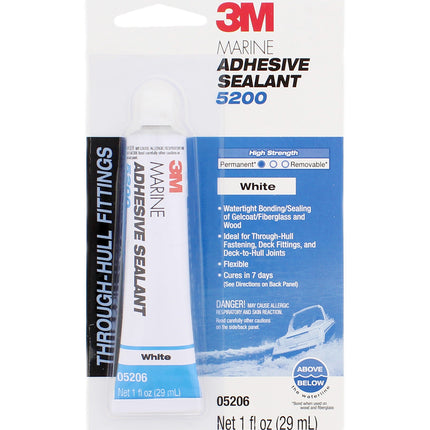 3M Marine Flexible Adhesive Sealant 5200 White Permanent 29ml