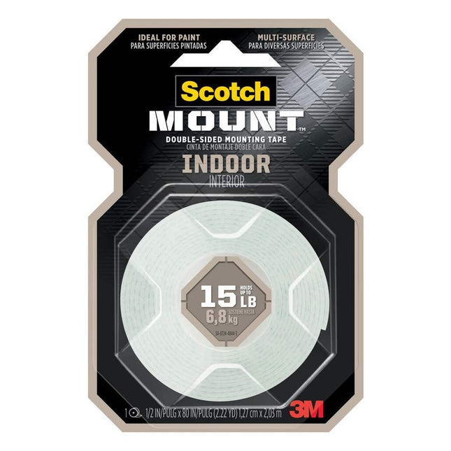Scotch 3M Double Sided Mounting Tape Indoor 15lbs 1.27cm x 2.03m