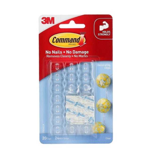 Command Decorating Clips Clear x 20 (17026CLR)