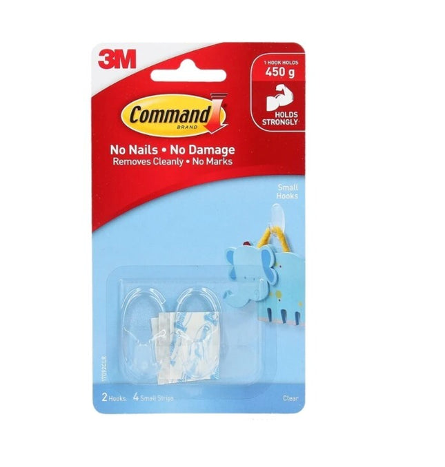 Command Small Hooks Clear x 2 (17092CLR)