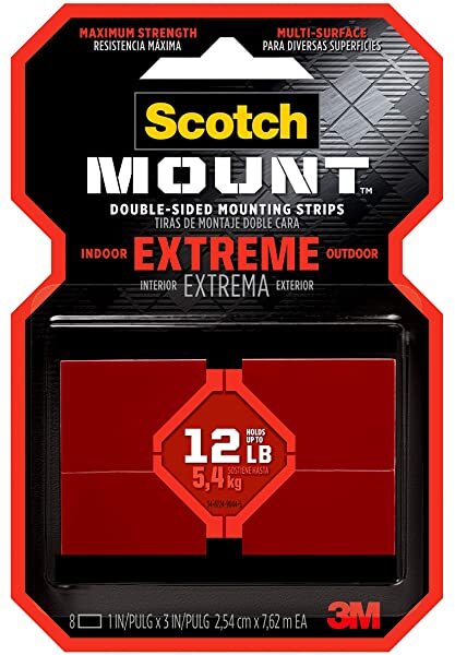 Scotch 3M Mounting Strips Extremely Strong 12lbs 2.5cm x 7.6cm