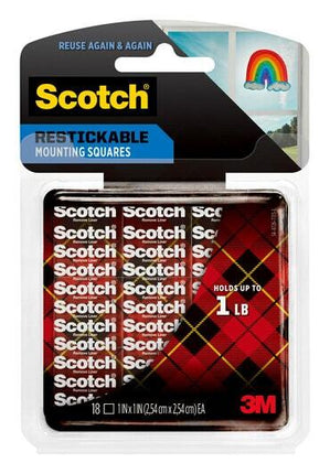 Scotch Restickable Tabs For Mounting Reusable removes cleanly 18 tabs
