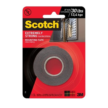 Scotch 3M Mounting Tape Extremely Strong 30lbs 2.5cm x 1.5m