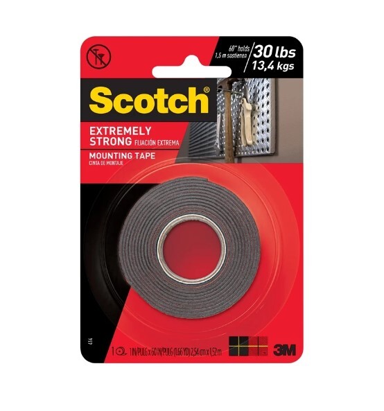Scotch 3M Mounting Tape Extremely Strong 30lbs 2.5cm x 1.5m