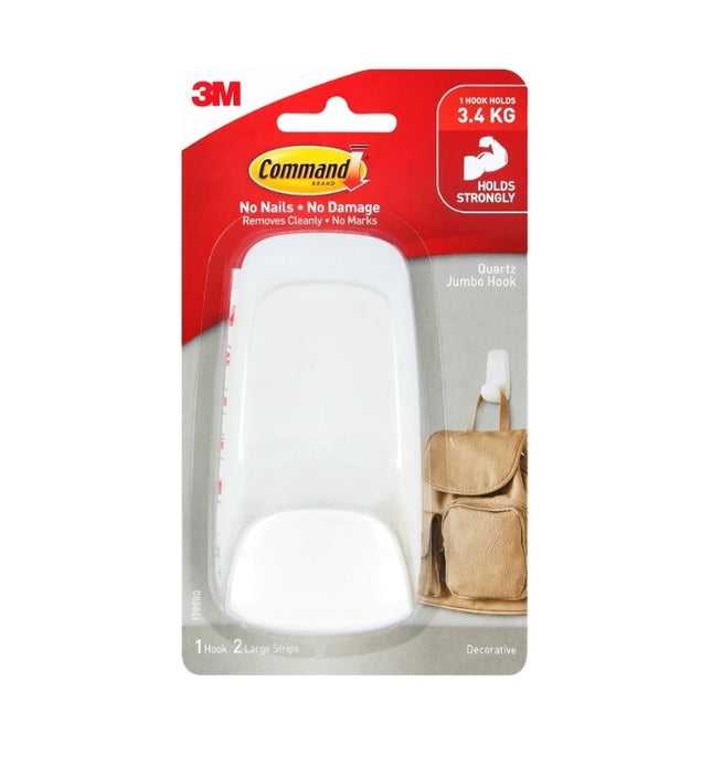 Command Jumbo Quartz Hook White x 1 (17088Q)