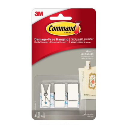 Command Quartz Spring Clips White x 3 (17089Q)