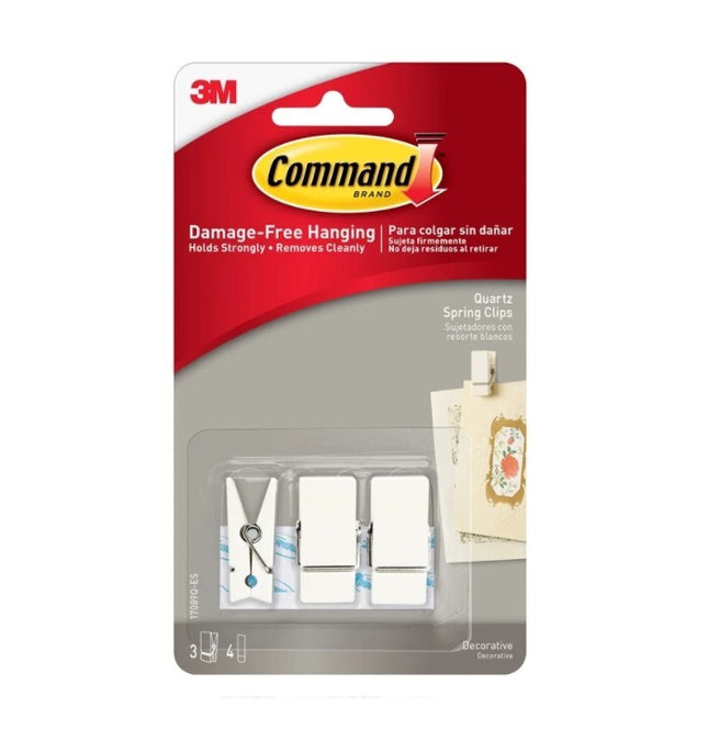 Command Quartz Spring Clips White x 3 (17089Q)