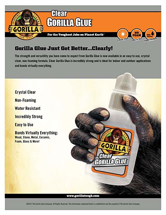 Gorilla Clear Glue Bonds Virtually everything Multipurpose Water Resistant 51ml