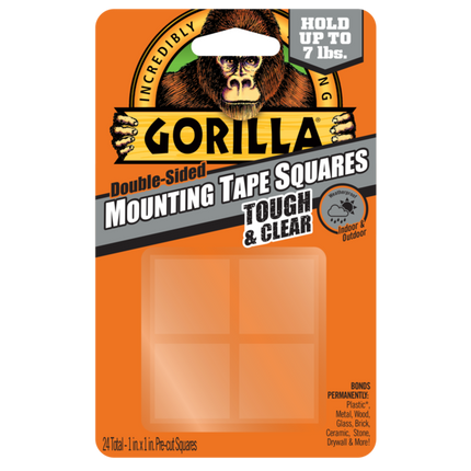 Gorilla Double Sided Mounting Tape Squares Holds 3Kgs
