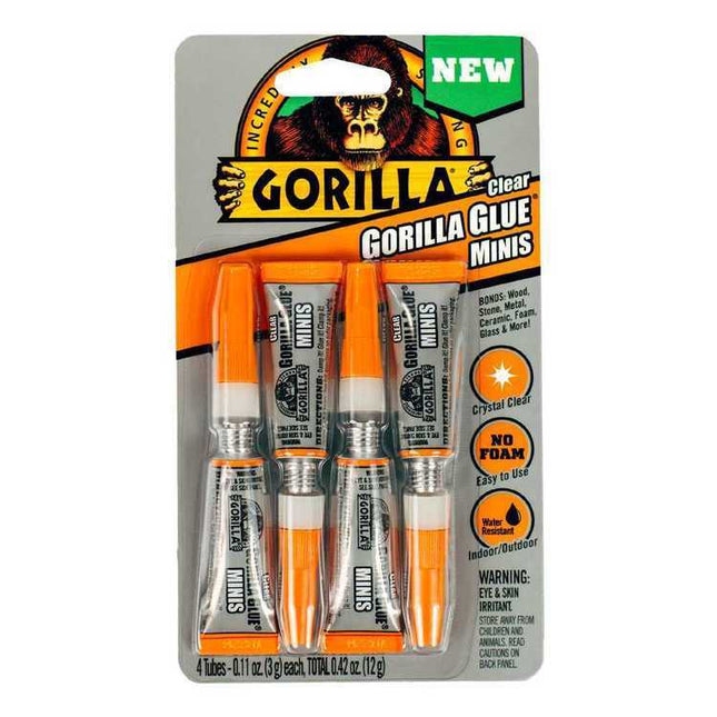 Gorilla Glue Minis Super Glue Crystal Clear 4 x 3g