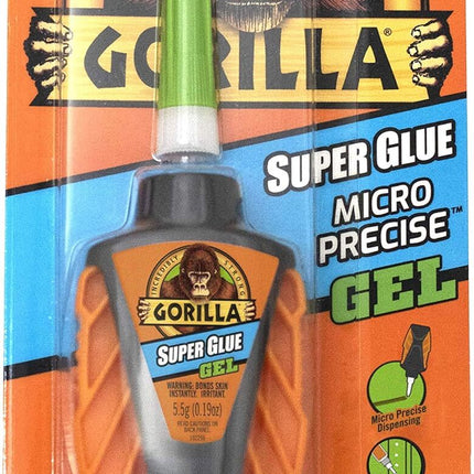 Gorilla Super Glue Micro Precise Gel 5.5g - Instant, Strong Bonding, Controlled Dispensing for Various Surfaces