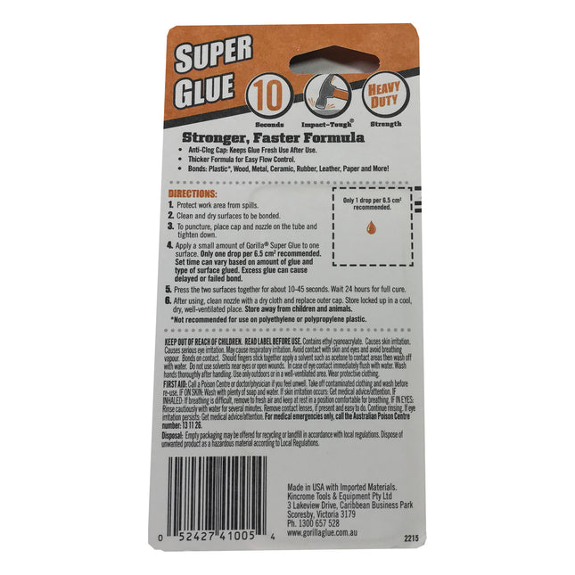 Gorilla Super Glue 10 Seconds Impact Tough 6g