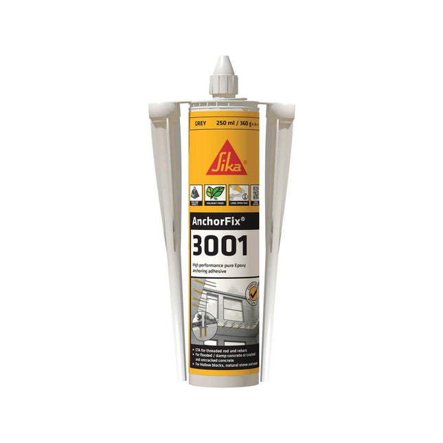 Packshot of Sika Anchorfix-3001 Grey Chemical Anchoring Adhesive 250ml