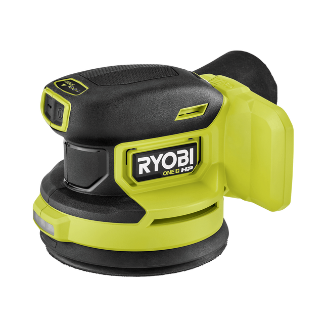 Packshot of Ryobi 18V ONE+ HP Brushless Random Orbital Sander 125mm RROS18C Tool Only - for Smooth Finishing