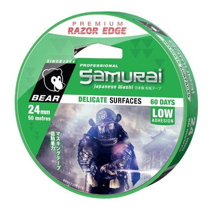 Bear Masking Tape Samurai Delicate Surfaces 24mm x 50m Green