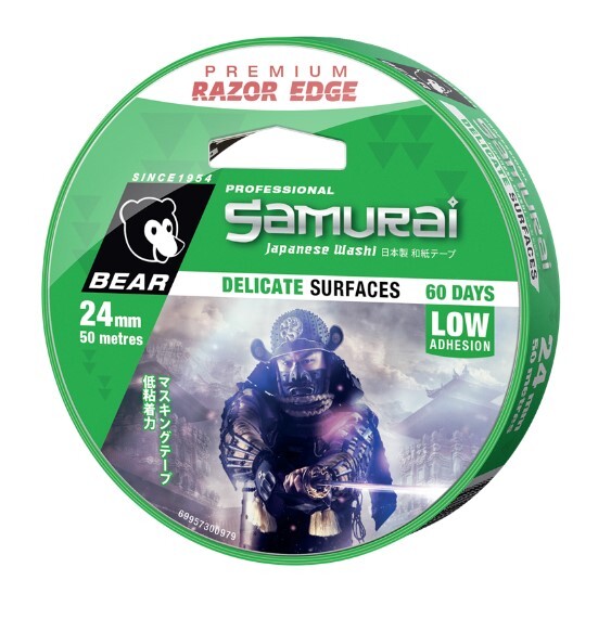 Bear Masking Tape Samurai Delicate Surfaces 24mm x 50m Green
