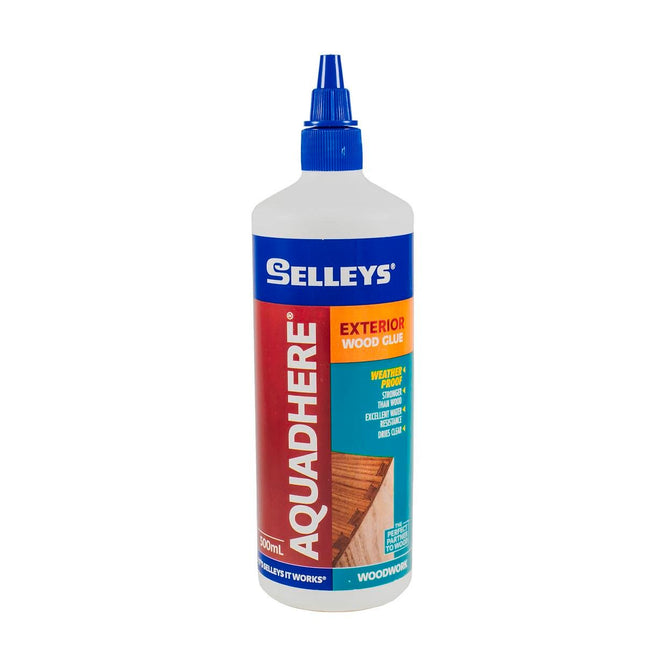 Aquadhere Exterior Wood Glue Weather Proof Dries Clear Bottle 500ml