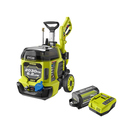 Packshot of Ryobi 36V HP Pressure Washer Kit 2030 PSI 6.0Ah for Outdoor Cleaning