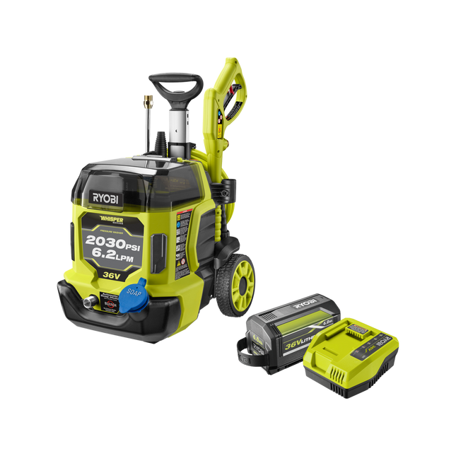 Packshot of Ryobi 36V HP Pressure Washer Kit 2030 PSI 6.0Ah for Outdoor Cleaning