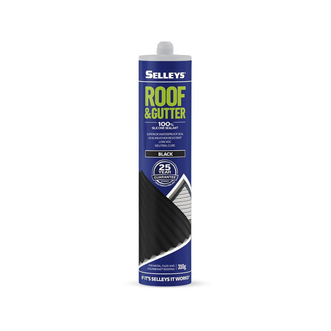 Selleys Roof & Gutter Silicone Sealant UV & Weather Resistant 310g [Black]