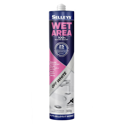 Selleys Wet Area Silicone Sealant Kitchen Bathroom & Laundry 300g