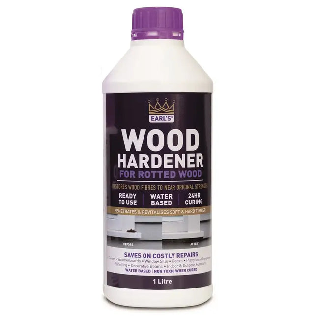 Earl’s Wood Hardener Water-Based Rotten Timber Consolidator (No VOC, Interior & Exterior)