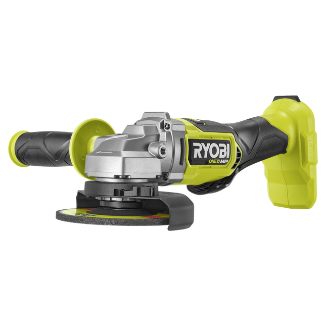 Packshot of Ryobi 18V ONE+ HP Angle Grinder 125mm Tool Only - for Heavy Grinding