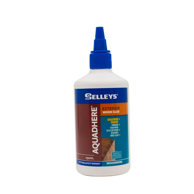 Aquadhere Exterior Wood Glue Weather Proof Dries Clear Bottle 250ml