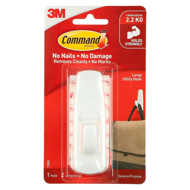 Packshot of Command Large White Adhesive Hook 1 Pack