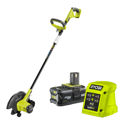 Packshot of Ryobi 18V ONE+ Cordless Edger Kit 220mm RED1850Li40 for Lawn Edging