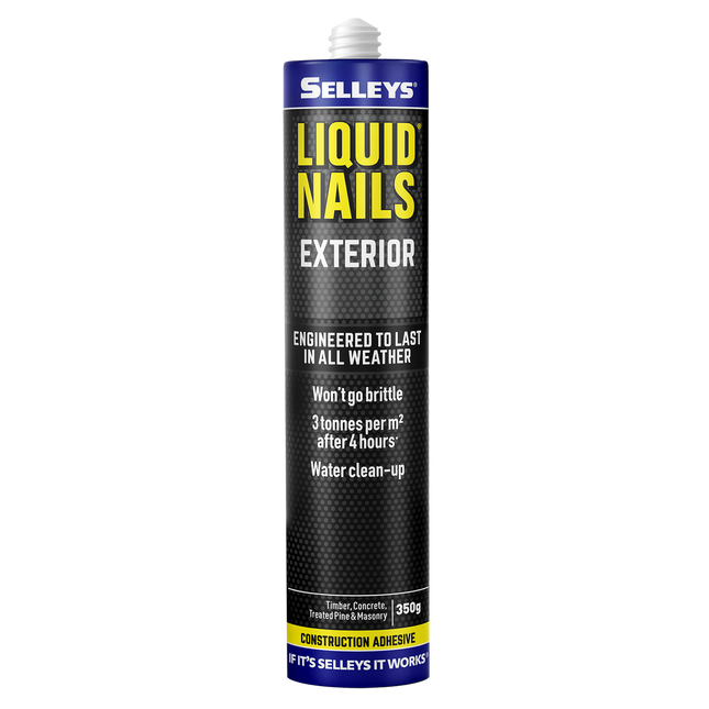 Selleys Liquid Nails Exterior: Ultra-Strong, Weather-Resistant Construction Adhesive for Timber, Concrete, Masonry, and More Green Building Compliant