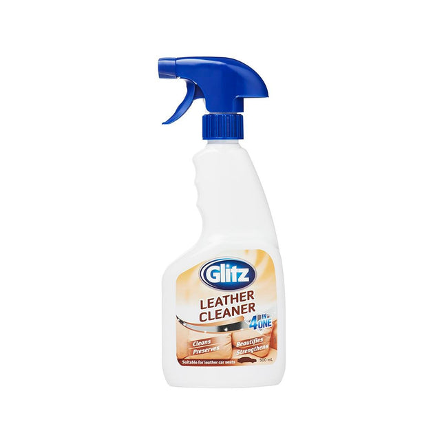 Packshot of Glitz Leather Cleaner Restores and Protects Leather 500ml